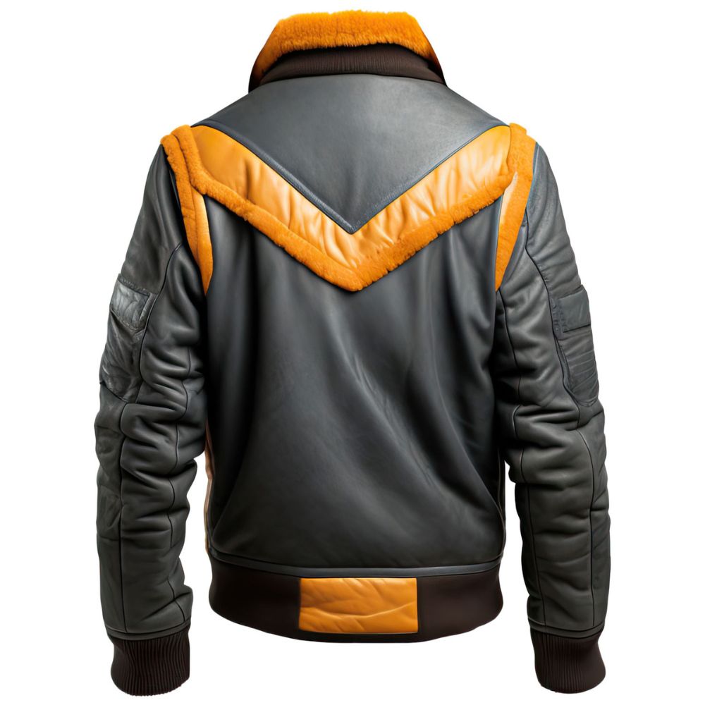 Men’s  Gray Mustard B3 Aviator Premium Sheepskin Leather Jacket