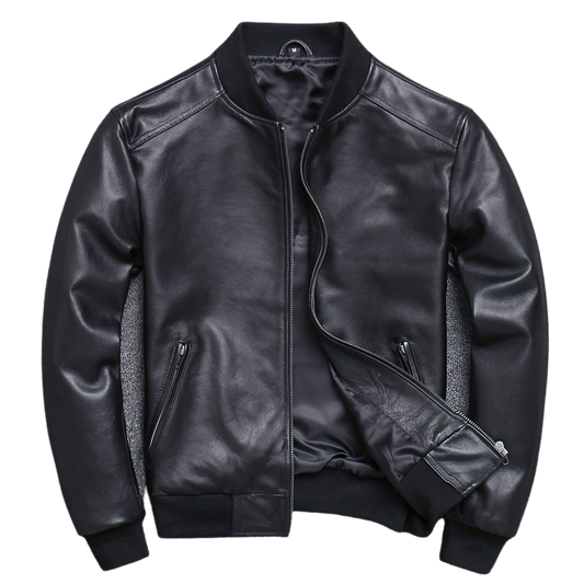 Mens Blaze Genuine Lambskin Leather Bomber Jacket