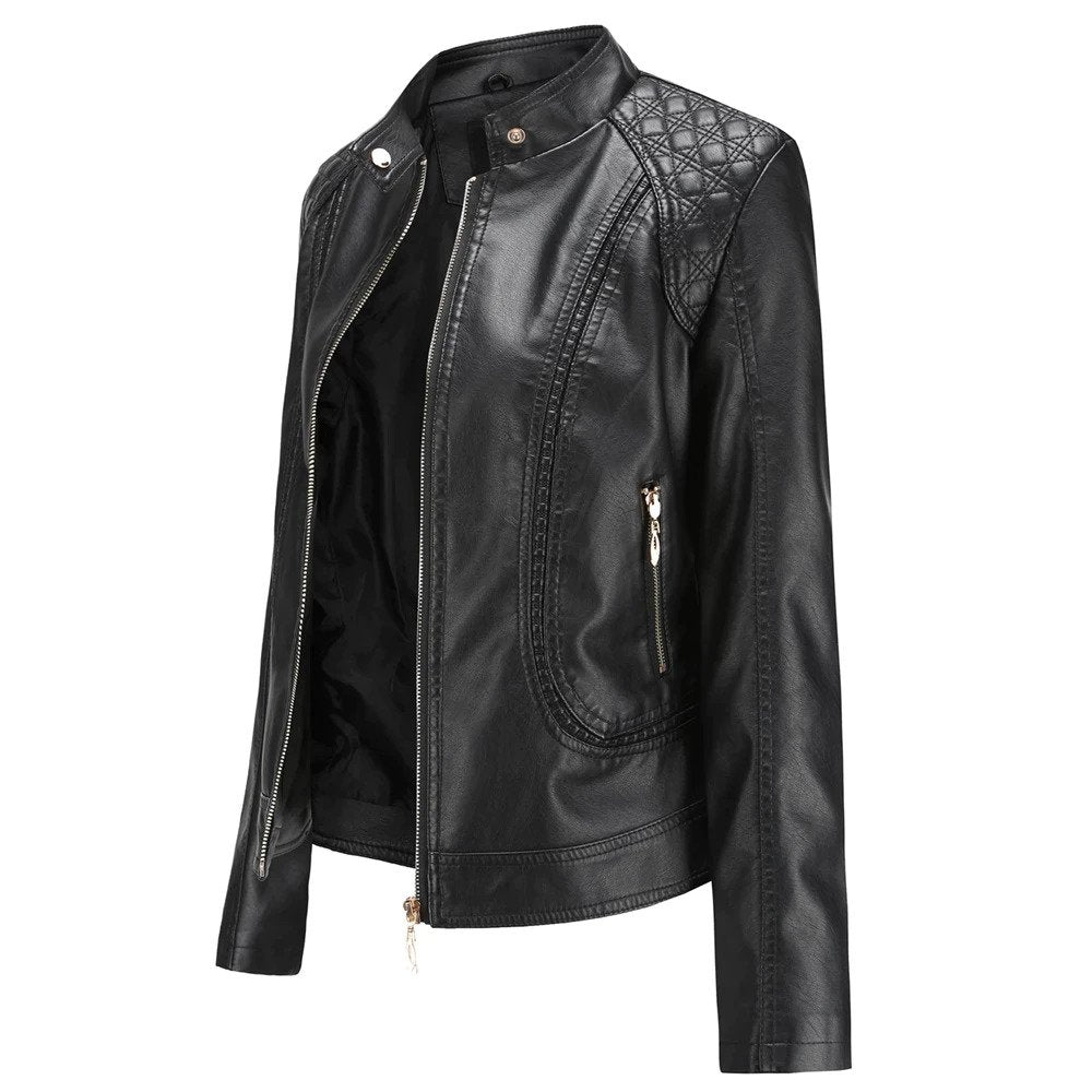 Womens Velvet Genuine Lambskin Leather Jacket